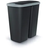 KEDEN Mülleimer mit 2 separaten Deckeln, 45 l, schwarz