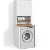 livinity Waschmaschinenschrank Paolina, Weiß/Artisan, 68 x 88.2 cm 2 Teile mit Regal