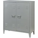 [en.casa] Oripää Aktenschrank 90 x 80 x 33 cm Dunkelgrau