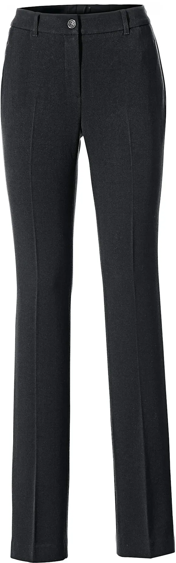 Stretch-Hose HEINE, Damen, Gr. 22, Kurzgrößen, schwarz, 62% Polyester, 33% Viskose, 5% Elasthan, unifarben, lang, Hosen