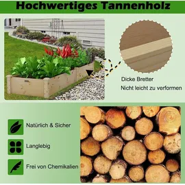 Costway Hochbeet 240 x 60 x 25 cm Braun