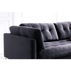 trends by hg Schlafcouch Cord 3-Sitzer Grau