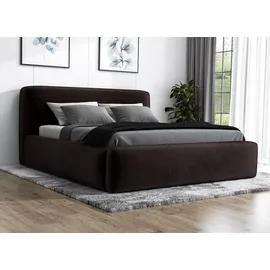 mebloland Polsterbett LUMO- OM mit Bettkasten und Lattenrost - Dunkelbraun
