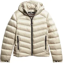 Superdry Damen. Fuji Steppjacke mit Kapuze Pelikan beige 36 - 36