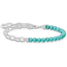 Thomas Sabo Charm-Armband mit Beads aus 925 Sterling Silber türkis A2098-404-17-L19 Größe 19