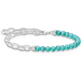 Thomas Sabo Charm-Armband mit Beads aus 925 Sterling Silber türkis A2098-404-17-L19 Größe 19