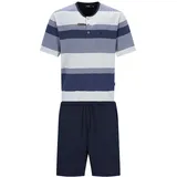 HAJO Pyjama kurz Blau/Grau 3XL