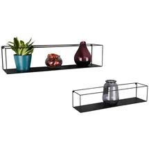 Wandregal 65 x 15 x 15 cm Schwarz