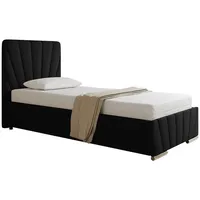 Panda möbel Polsterbett Schwarz, Holz, Mode, 90x206 cm, Oeko-Tex®