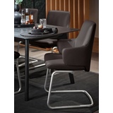 Stressless® Polsterstuhl Laurel, Low Back mit Armlehne, Größe L, mit Beinen aus Stahl in Schwarz matt braun