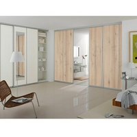 Room Plaza Easy Schiebetür-Bau-Set  (Buche Naturwuchs/Ahorn Naturwuchs, Profilfarbe: Silber)