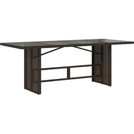 vidaXL 7-tlg. Garten-Bistro-Set mit Kissen Braun Poly Rattan