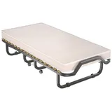 KOMFOTTEU Gästebett Einzelbett klappbar, 4 Universalrollen, 90×200 cm beige|weiß