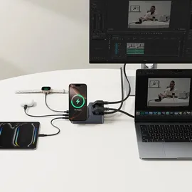 Baseus NOMOS ND11 67W 6-in-1 Wireless Charging Station with Two AC - Schwarz