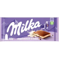 Milka Alpen-Milchcréme 1 x 100g I Alpenmilch-Schokolade I mit Alpenmilch Créme-Füllung I Milka Schokolade aus 100% Alpenmilch I Tafelschokolade