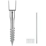 Vevor U-pfostenträger 1 Packung 100 x 70 x 700 mm Diy-pfostenpfosten zum Einschrauben inkl. 6 Zugankern und einer Bewehrungsstange U-förmiger Pfostenhalter ideal für Briefkastenpfosten und Zaunpfosten