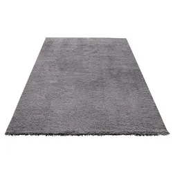 Teppich MY HOME "Desner, Hochflor Teppiche" Gr. 6, grau, B:200cm H:35mm L:300cm, Kunstfaser, Teppiche, Mikrofaser, weich, flauschig, Wohnzimmer, Schlafzimmer, Kinderzimmer