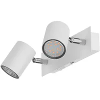 Ledscom.de Wandspot WAIKA, zweiflammig, mit Schalter, weiß matt, inkl.