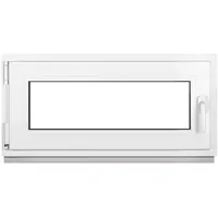 Framex Kellerfenster Fenster Kunststofffenster Weiß Breite x Höhe 90 x 40 cm (900 x 400 mm) 2-fach (32 mm) Dreh Kipp DIN Links - Premium - Alle Größen