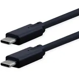 Roline USB3.2 Gen2x2 Kabel, C–C, ST/ST, 20Gbit/s, 240W, schwarz, 1 m