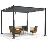 VOUNOT Pergola Pavillon 3x3m wasserdicht stabil Winterfest, Gartenpavillon Metall mit Terrassenüberdachung freistehend, Sonnenschutz für Garten Terrasse & Balkon, Grau