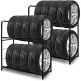 Swanew - Reifenregal bis 180kg 107x46x117cm Reifenständer für 8 Reifen Werkstattregal Lagerregal