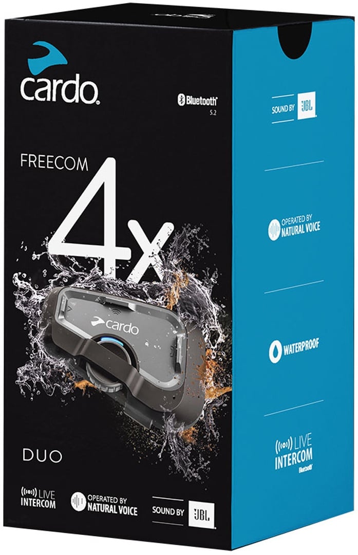 Cardo Freecom 4x Duo Communicatiesysteem Double Pack, zwart