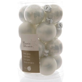 Kaemingk Weihnachtskugeln Mini 3,5cm Glas glanz/matt 16 Stück weiß