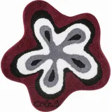 GRUND Colani Exklusiver Designer Badteppich 100, Polyacryl, ultra soft, rutschfest, ÖKO-TEX-zertifiziert, 5 Jahre Garantie, Colani 1, Badematte 120 cm rund, rot