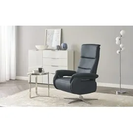Wohnwert Relaxsessel Mira Leder 81 x 119 x 93 cm Blau mit Relax-Funktion