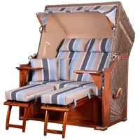 Bene living Strandkorb Komplettset Schaalsee Mahagoni PE grau Modell