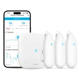 X-Sense Hygrometer Thermometer Innen, Temperatur- und Luftfeuchtigkeitsüberwachung per App, 500m Reichweite, Kostenfreier Datenexport, kompatibel mit Alexa, 3 Sensoren und 1 Basisstation SBS50