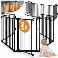 CASARIA Kaminschutzgitter 2er-Set 306x76,5 cm Schwarz