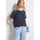 STREET ONE T-Shirt STREET ONE, Damen, Gr. 34, blau (deepwater blau), Stoff, 70% Modal, 30% Polyester, unifarben, normal normal, Rundhals, abgesteppt, Shirts T-Shirt, mit Wording