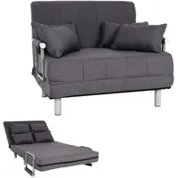 Mendler HWC-K29, Klappsessel Schlafsofa Gästebett Relaxsessel, Liegefläche 186x97cm - dunkelgrau