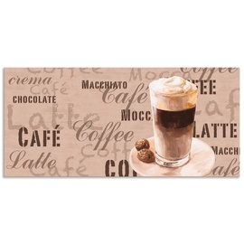 Artland Küchenrückwand »Kaffee - Latte Macchiato«, (1 tlg.), Alu Spritzschutz mit Klebeband, einfache Montage, beige