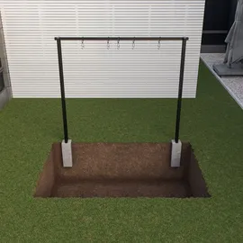 QLS Doppelschaukel aus Stahl Grau