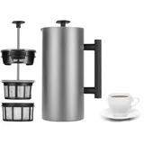 Espro P6 French Press – doppelwandiger, isolierter Kaffee- und Teebereiter aus Edelstahl, 32 Unzen, gebürsteter Edelstahl, 32 Unzen
