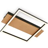 Briloner LED Deckenlampe Holz Deckenleuchte, Wohnzimmer Schlafzimmer Warmweißes Licht