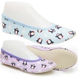 IWA 15 Pinguin hellblau flieder Kinder Gymnastikschuhe Turnschläppchen Ballettschläppchen Hausschuhe (Größe: 33 / Farbe: flieder)