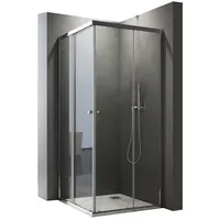 Boromal Eckdusche 80x80 90x90 Duschkabine H:185cm Eckeinstieg mit schiebetür, BxT: 80x80 cm, 5mm ESG, Duschabtrennung für Dusche, 90x75, 75x75cm, großzügigen Einstiegsbereich, Links und Recht montierbar silberfarben 80 cm x 185 cm x 80 cm