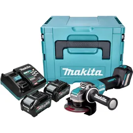 Makita GA 044 GM201 Akku Winkelschleifer 40 V max. 125 mm X-LOCK Brushless + 2x Akku 4,0 Ah + Ladegerät + Makpac