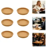 Korkuntersetzer Rund mit Rand, 10cm Kork Untersetzer Absorbierende HitzebestäNdige Runde Kork Untersetzer für BüRo Küche und Esstisch, Holz Matte Tischoberflächenschutz für Meisten Tassen (6PCs)