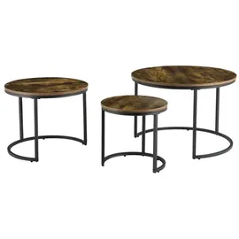 [en.casa] Couchtischset Arvidsjaur Dunkler Holzton 78 x 55 x 78 cm