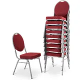 MACOShopde by MACO Möbel Stapelstuhl DAVID 10er Set - Rot, Stabil bis 150 kg, Gewerbequalität, Stapelbar für Konferenz, Seminar, Wartezimmer, Bankett, Theater, Oper, Schule/Uni, Gastro/Hotel