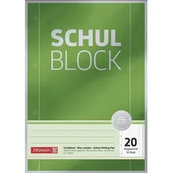 BRUNNEN 1052630 Schulblock Premium A4 unliniert, mit Doppelrand