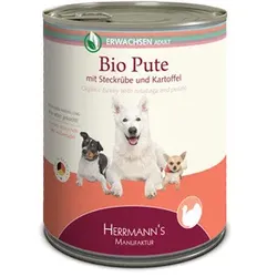 Herrmann's Selection Erwachsen 6x800g Dose Hundenassfutter Bio Pute mit Wurzelgemüse, Kartoffeln & Fenchel