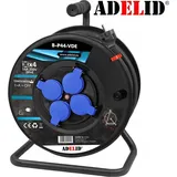 Kabeltrommel Verlängerungskabel Stromkabel 50m 3x2,5mm2 4-Fach Steckdose 230V IP44 Gummikabel