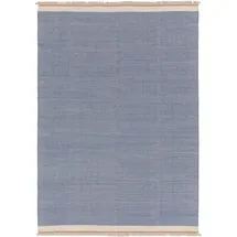 benuta Wollteppich Karla, rechteckig, Höhe: 5 mm, Wolle, Teppich Wohnzimmer, Schlafzimmer, Esszimmer, Flur, Hygge blau 80 cm x 120 cm x 5 mm
