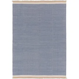 benuta Wollteppich Karla, rechteckig, Höhe: 5 mm, Wolle, Teppich Wohnzimmer, Schlafzimmer, Esszimmer, Flur, Hygge blau 80 cm x 120 cm x 5 mm